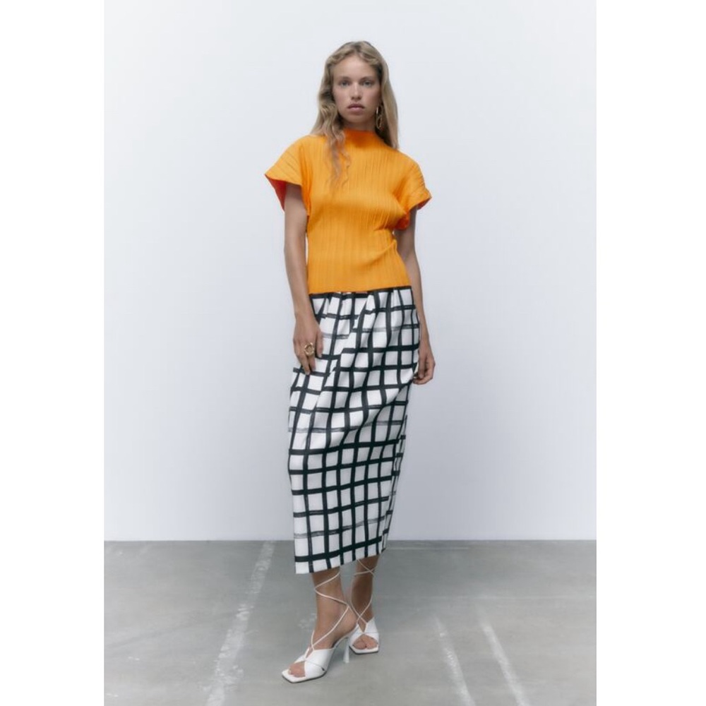 Zara Pleated Midi Skirt